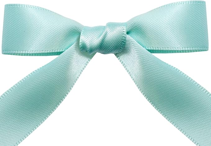 Morex Ribbon Double Face Satin Ribbon 3/8" X 50 YD Blue Mist Ribbon for Gift Wrapping, Birthday Gift Cards, Satin Dress for Women, Silk Ribbons for Crafts, Wedding Gifts for Couple