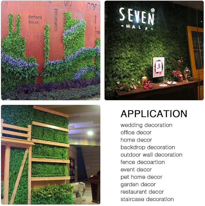 ULAND Artificial Hedges Panels, Topiary Fence Screening, Faux Greenery Grass Backdrop, Outdoor Privacy Wall Garden Fence Decoration, Pack of 6pcs 20"x20"