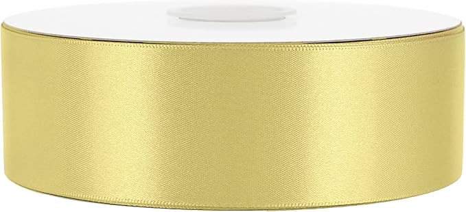 MEEDEE Gold Satin Ribbon 1-1/2 Inch Gold Ribbon Lux Double Faced Satin Ribbons by 50 Yards Polyester Satin Ribbons for Crafts, DIY Crafts, Wedding, Flower Bouquet, Holiday Decorating