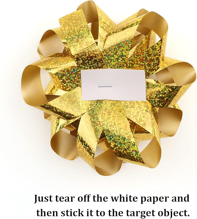 CHOIEO 15 Pcs Gift Bows Assortment, 4.5" Wide Bow for Christmas, Birthdays, Holiday, Presents, Wrapping Paper, Anniversaries, Baby Showers, Bridal Showers, Hanukkah (Rose Gold+Silver+Gold)