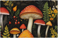 Placemats 4 pcs Mushroom Double-Layer Imitation Linen Place Mats Non-Slip Heat-Resistant Tablemats for Home Restaurant Hotel 18×12 Inch
