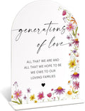 Generations of Love Sign for Wedding Memorial Table, Wild Flower Arch Acrylic Wedding Signs for Reception, Love Is In Bloom Bridal Shower Floral Engagement Party Decorations, 6x8 Inch