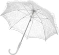 Lace Umbrella Parasol Floral White Umbrella Vintage Wedding Bridal Umbrella Photography Scene Props for Baby Shower Bridal Decorations Assorted Color A