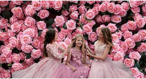 10x7ft Flower Backdrop Pink Rose Floral Wall Photography Background Birthday Baby Shower Wedding Party Banner Decorations Supplies Photo Booth Props