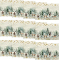 Artoid Mode Watercolor Deer Trees Snowflakes Christmas Placemats Set of 12, 12x18 Inch Seasonal Winter Table Mats for Party Kitchen Dining Decoration
