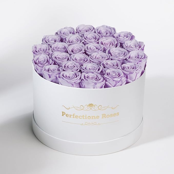 Perfectione Roses 27 Roses in a Box, Mothers Day Rose, Preserved Flowers for Her, Flowers for Delivery Birthday Gifts for Women (Lavender)