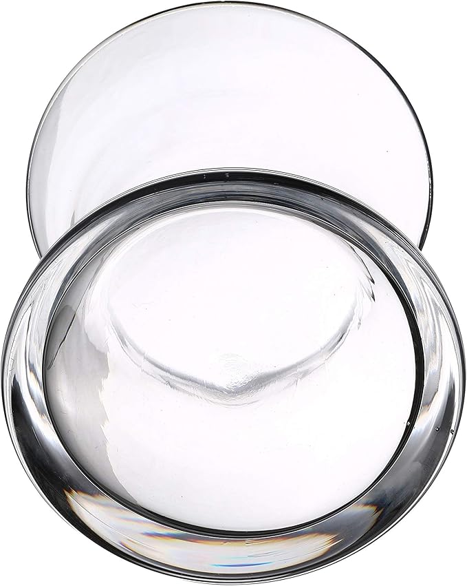 WGV Unique Bouquet Vase Bulk, 7" W, 7" H, Clear Short Hurricane Concaved Neiman Glass Floral Container, Home Wedding Event Decor, 8 Pieces (VHV0707)