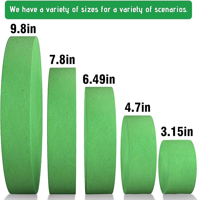 Max Shape 6Pcs Floral Foam Round Blocks, Large Wet and Dry Green Foam for Artificial and Fresh Flower Arrangement,Flower Foam Blocks for Wedding Party Decorations (4.7 Inch)