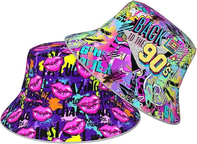 Bucket Hat Beach Summer Sun Hat Reversible Fisherman Hats Double Sided Wearing for Women Men Boys Girls