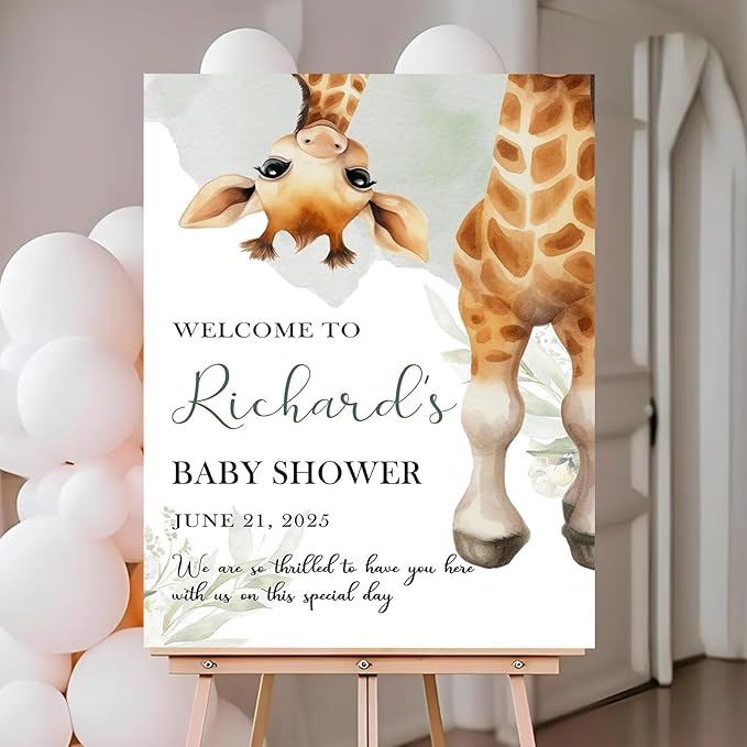 Personalized Baby Shower Welcome Sign For Outdoor, Custom Forest Animal Baby Shower Yard Sign Decorations