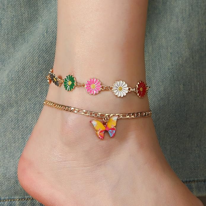 70Pcs 7 Colors Enamel Daisy Flower Charms for Jewelry Making Gold Plated Sunflower Charm Spring Summer Floral Pendant for Bracelet Necklace Earrings Keychains DIY Craft Supplies Accessories-13mm