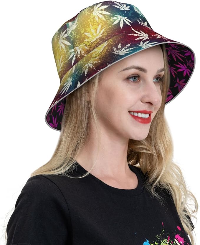 Hat Reversible Fisherman Hats Double Sided Wearing for Women Men Boys Girls