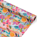 WALL-KNACK 17" X 393" Vibrant Texture Colorful Flower Orange Wrapping Paper Gift Wrap Roll for Wedding, Mother's Day, Holiday, Baby Shower, Women Girls Gifts, Birthdays, Bridal Shower and Engagement