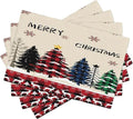 Christmas Placemats Rustic Farmhouse Red Buffalo Plaid Elk Christmas Tree Winter Snowflake Placemats Table Kitchen Dining Party 12x18 Inch Set of 4