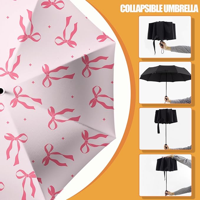 Small Compact Travel Automatic Folding Umbrella for Women, Portable Lightweight, Rain, Wind, UV Sun Shade