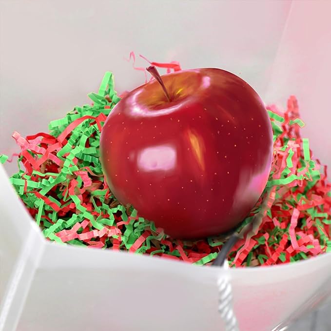 Uptotop 2 LB Crinkle Cut Paper Shred Filler for Gift Wrapping Basket Filling, Birthday, Christmas, Thanksgiving, Wedding, Mother's Day, Red and Green