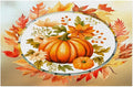 Fall Autumn Flower Pumpkin Placemats Set of 6 PVC Vinyl Non Slip Table Mats Heat Resistant Place Mats Washable Wipeable Dining Table Mat for Kitchen Decor Party Indoor Outdoor Decorative Gift