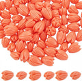 1 Box 100Pcs Carved Flower Beads Coral Jewelry Beads Jasmine Floral 3D Small Light Salmon Dyed Synthetic Coral Loose Smooth Spacers for Jewelry Making Necklace Bracelet DIY Craft Accessories