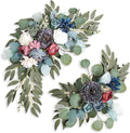 Grey White Wedding Arch Flowers, Faux Flower Swag Set of 2, Grey White Floral Swag for Wedding Arch Welcome Signs, Reception Ceremony Signs Decor