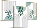 SERIMINO Sage Green Wall Art Framed, Botanical Boho Wall Decor for Living Room, Set of 3 Plant Painting Prints Farmhouse Decor for Bedroom, Bathroom, Office, 16 x24 inch