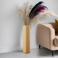 Tall Floor Vase 27.5 Inch Gold Resin Modern Elegant Vase for Entryway Fireplace Decor Lightweight Rectangle Skinny Narrow Centerpiece Sturdy