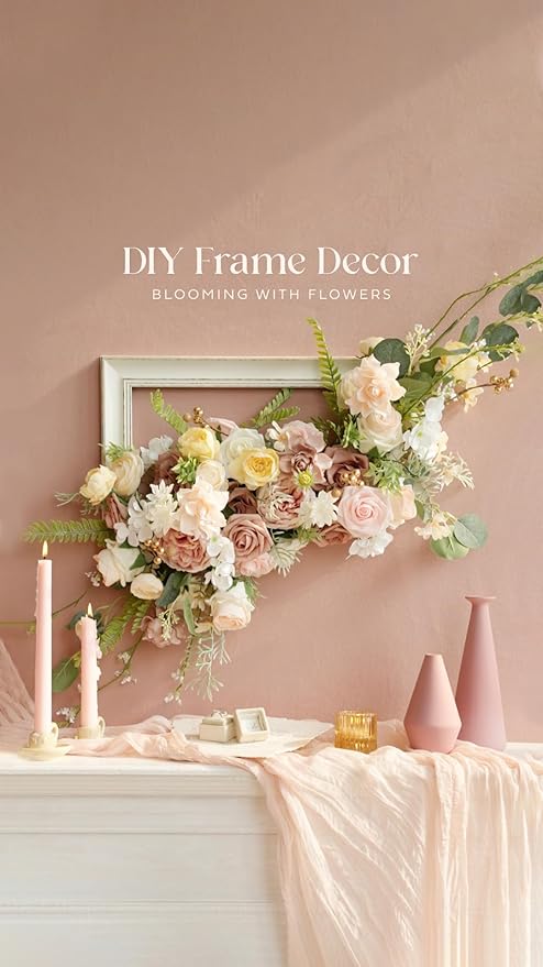 Ling's moment Dusty Rose Artificial Flowers 16pcs Faux Silk Roses with Stems Real Look, 3.5" Fake Vendela Roses Bulk for DIY Wedding Bouquets Centerpieces Party Baby Shower Home Decoration