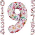 Flower Balloons 40 Inch Floral Number 9 Balloon for 9th Birthday Garden Party Decorations Nine Year Old Photo Props Foil Number 9