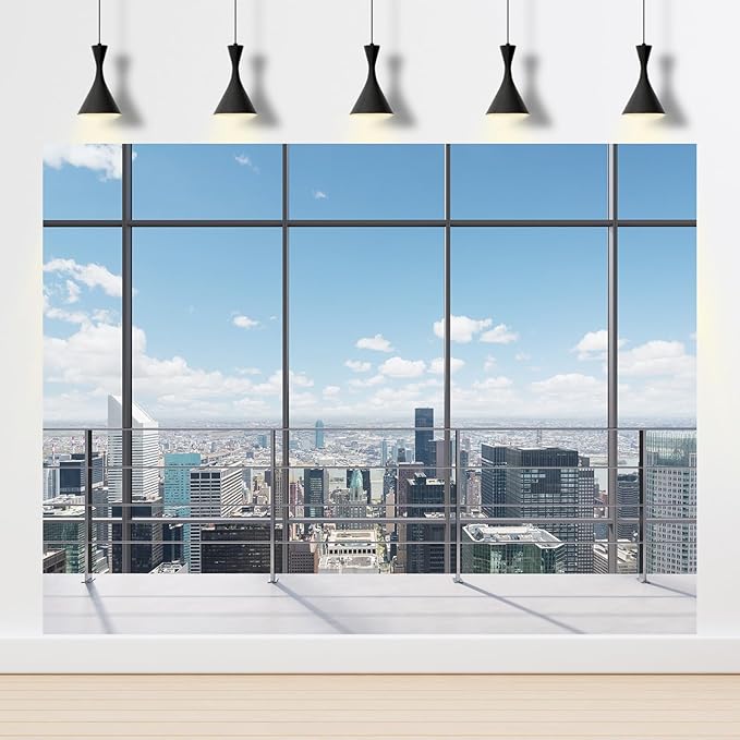 Office Backdrop for Video Conference Modern Business Office Work Place Background Virtual Offices Scene for Live Video Zoom Calls Businessman Photography Studio Background Props Decor 8x6ft