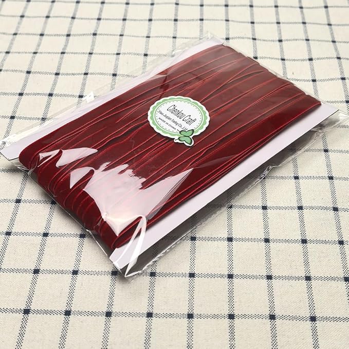 Chenkou Craft 25 Yards 3/8" Christmas Red Velvet Ribbon Total 30 Colors Assorted Lots Bulk (Red, 3/8"(10mm))