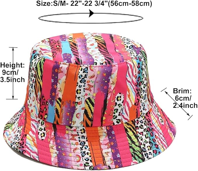 Quanhaigou Bucket Hat for Men Women,Packable Reversible Printed Sun Hats,Fisherman Outdoor Summer Travel Hiking Beach Caps