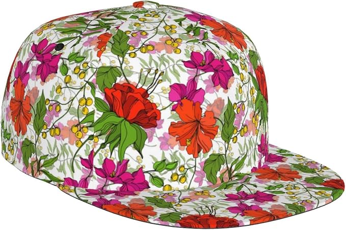 Floral Hawaiian Baseball Hat Adjustable Tropical Flower Snapback Hats Baseball Caps for Women Men