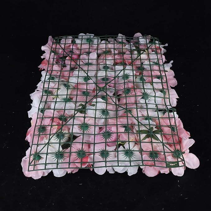 12 Pcs Artificial Flower Wall Panels 60x40cm 3D Flower Background for Wall, Wedding Flower Decorations Wall Silk Rose Panels for Candy Wall, Photo Areas, Stage Background Wall(Dahlia + Rose + Leaf)