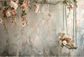 Baocicco 15x10ft Vinyl Vintage Flowers Wall Photography Backdrop Pink Rose Retro Wall Old Style Background Photo for Medieval Wedding Banner Bridal Shower Party Decors Princess Girls Birthday Studio