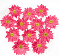 Artificial Daisy Flower Heads, 3.5 Inch Large Flower Heads for Crafts, 12 Pcs Artificial Gerbera Chrysanthemum Flowers Heads for DIY, Party Wedding, Photography Props, Easter (Rose Red)