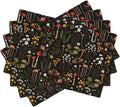 Mushroom Placemats Set of 4,Vintage Forest Moth Table Mats Heat Resistant Washable for Kitchen Dining Table Spring Summer Place Mats Linen 12x18 Inch 4 PCS, Style-4