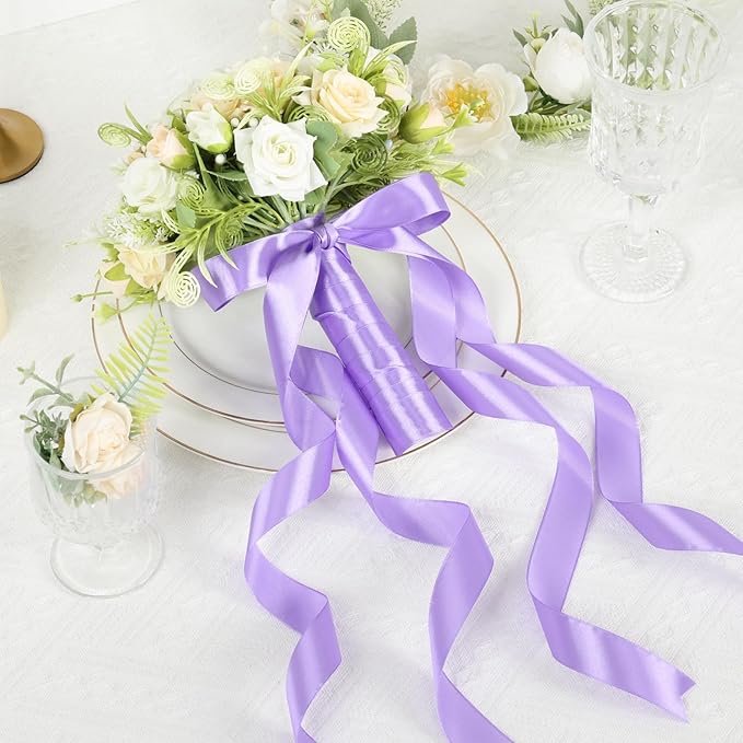 Lavender Ribbon 1 Inch 60 Yards, Light Purple Satin Ribbon for Crafts, Gift Wrapping, Flower Bouquet, Graduation Lei, Baby Shower, DIY Bows, Christmas, Easter