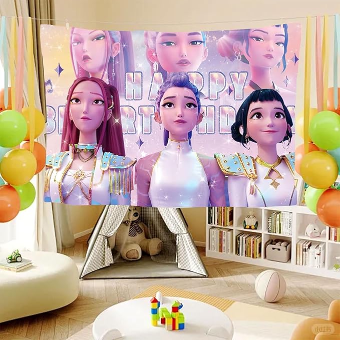 Cute Cartoon Backdrop, Anime Birthday Backdrop, Birthday Party Photo Backdrops, Top Choice for Photography