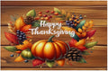 Thanksgiving Pumpkin Holiday Rainbow Placemats Set of 1 PVC Vinyl Non Slip Table Mats Heat Resistant Place Mats Washable Wipeable Dining Table Mat for Kitchen Party Indoor Outdoor Decorative Gift