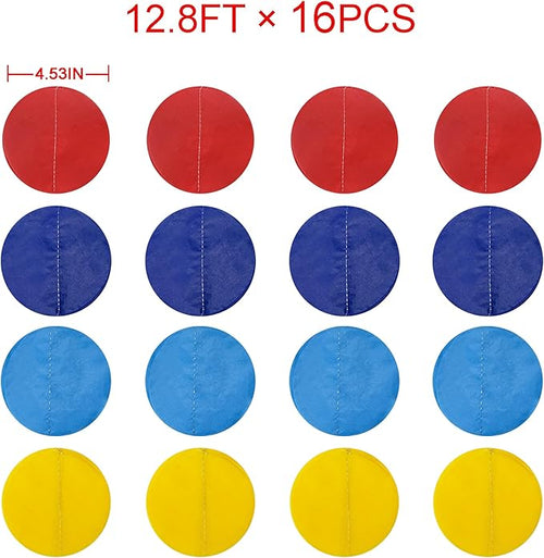 205Ft Red Blue Yellow Party Decorations Big Polka Dot Tissue Paper Backdrop Streamer Colorful Circle Dots Hanging Garland for Carnival Circus Clown Fiesta Festivals Birthday Baby Shower Party Supplies