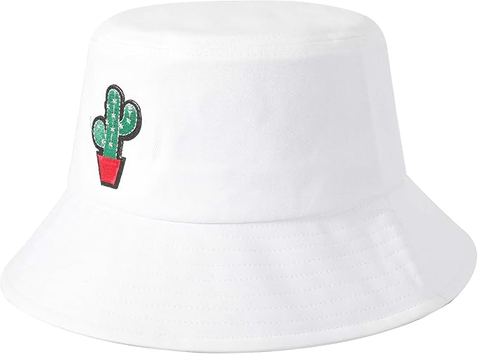 ZLYC Unisex Fashion Embroidered Bucket Hat Summer Fisherman Cap for Men Women