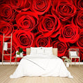 red Rose Floral Wallpaper Bedroom Botanical Flowers murals Aesthetic Room Decor Living Room tv Background Large Wall Mural - 91"x65" Not Peel and Stick