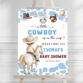 Personalized Baby Shower Welcome Yard Sign For Outdoor, A Little Cowboy Is On The Way Sign, Fashion Baby Shower Decorations For Boy, Birthday Party Welcome Sign