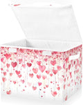 senya Valentines Baskets Collapsible Storage Bins with Lids, Valentines Romantic Love Storage Boxes Clothes Baskets for Organizing