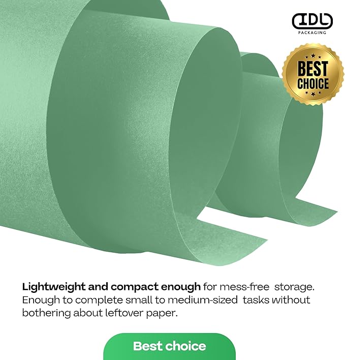 12" x 1200" (100 ft) Christmas Green Kraft Paper Rolls, Pack of 2 - USA-Made Quality Craft Paper for Gift Wrapping, Kids' Arts & Crafts, School Projects - 50 lb Natural Material by IDL Packaging