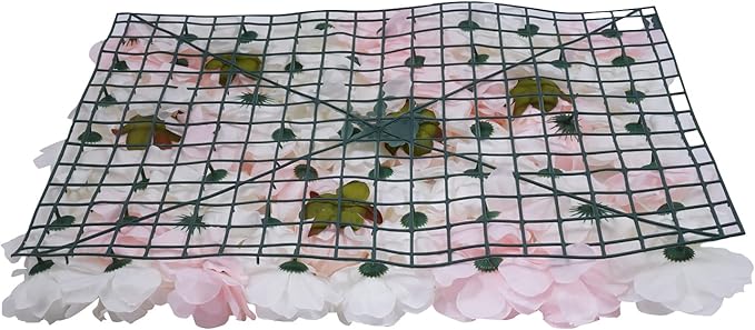 16"x 24" Artificial Flower Wall Panels,Flower Wall Mat Silk Flower Panels for Outdoor Garden Backyard Fence Fence Privacy Screen and Indoor Wall Decor(20Pcs Light Pink+White)