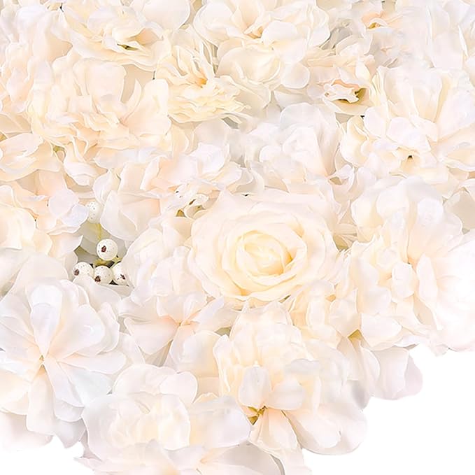 Flower Wall Panels 3D Flower Wall Backdrop, 6Pcs Artificial Flower Wall Panel Silk Rose Floral Decorative Faux Flower Wall Background for Wedding Home Decoration (Light Pink, 23.6 * 15.7in)