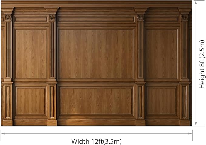 AOFOTO Vintage Room Inside Backdrop Classic French Frame Brown Walls Photo Background for Wedding Bridal Shower Party Banner Home Headboard Decor Wall Photo Studio Booth Props 12x8ft