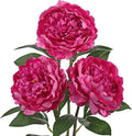 Briful 3PCS Faux Peony Flower Stems, 25.5" Artificial Peony Flowers Realistic Fake Flowers for Vase Arrangements Wedding Centerpieces Decoration(Hot Pink)
