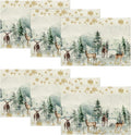 Artoid Mode Watercolor Deer Trees Snowflakes Christmas Placemats for Dining Table, 12 x 18 Inch Seasonal Winter Xmas Holiday Rustic Vintage Thanksgiving Washable Table Mats Set of 6