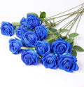 12 Pcs Artificial Rose Flowers, Silk Roses with Long Stems, Realistic Fake Roses for Wedding Centerpiece Party Home and Office DIY Decor, Blue